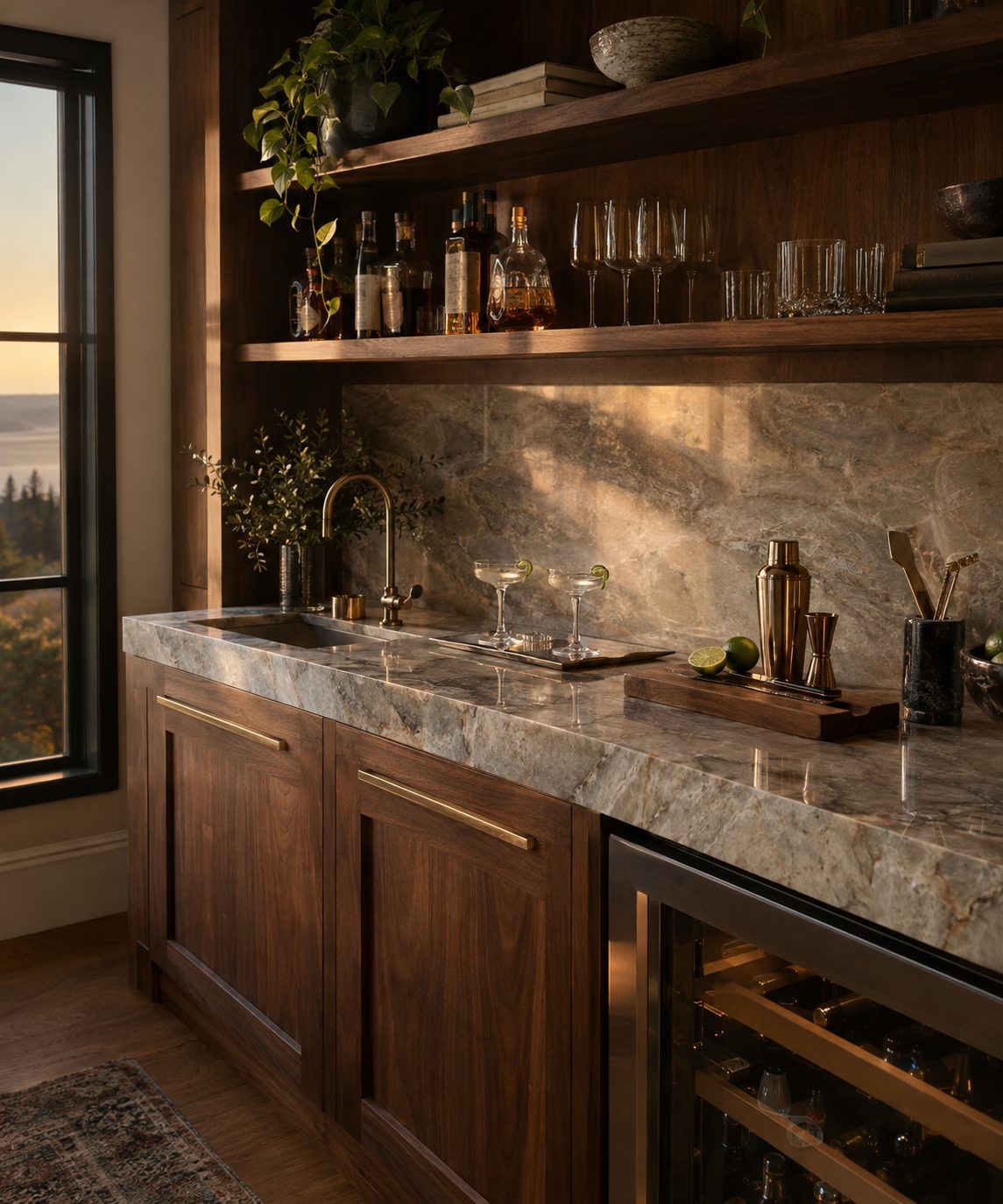 Quartzite wet bar