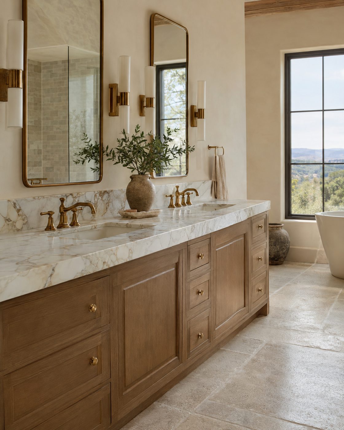 Marble double vanity